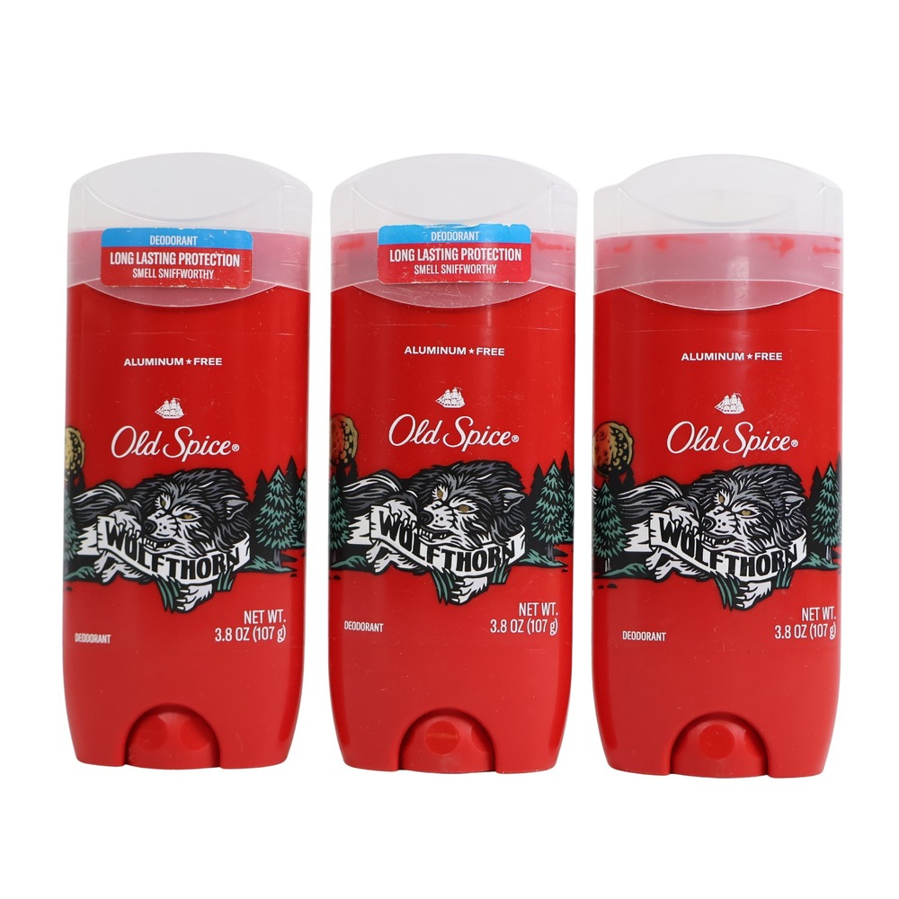3 PACK Old Spice 48 Hr Aluminum Free Deodorant for Men, Wolfthorn 3.8 oz